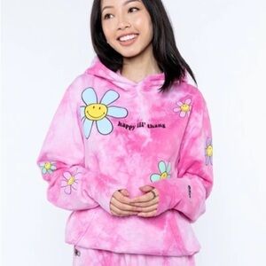 By Samii Ryan BSR “Happy Lil Thang” Oversized Hoodie Flowers/Tie Dye Pink SZ S